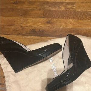 Michael Kors Black Patent Wedge Heels
